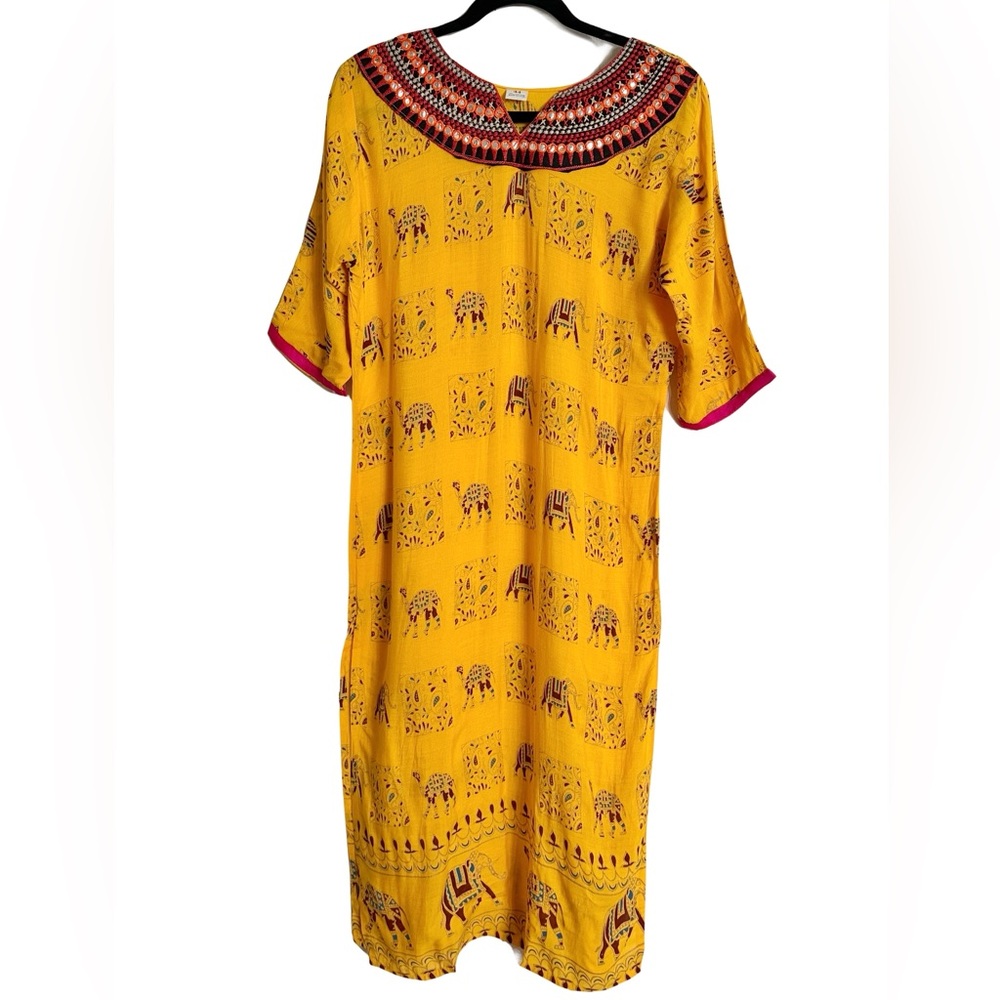 100% cotton yellow women’s kurti (long top)